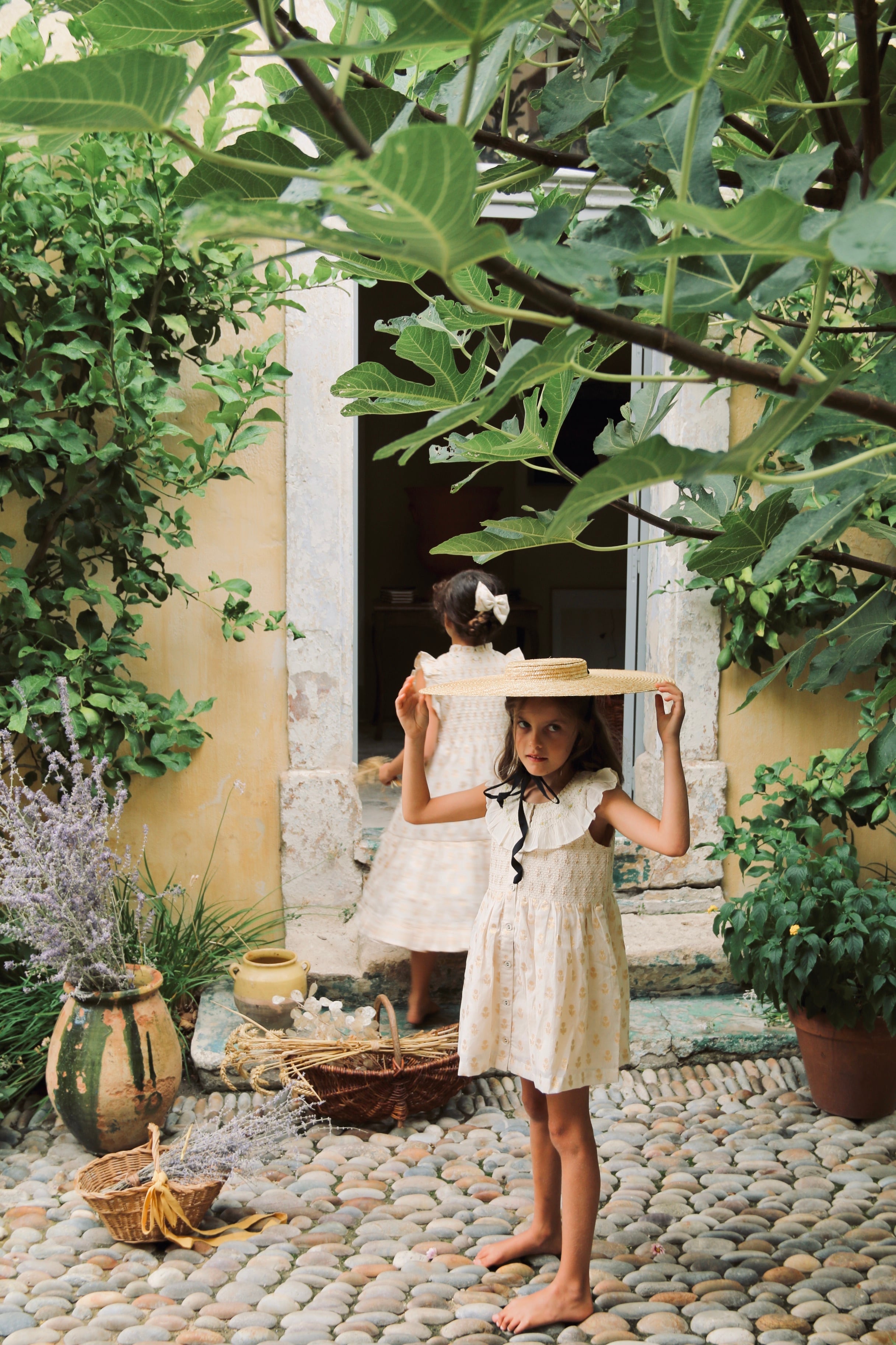 Bonjour Diary / Ibiza top + Hairclip - Flowers lurex ecru Chanderi