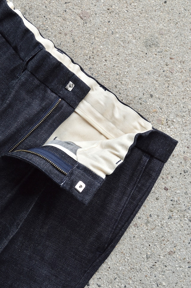 Sugar&Co 1Tuck Rigid Denim Trouser by Daddy's Pants Regular Fit From JPN Okayama Denim Slacks シュガーアンドコー デニムスラックス リジッドデニム 日本製