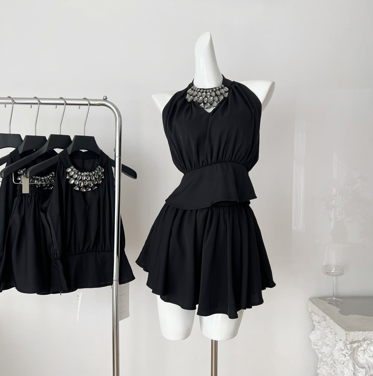 【set】ノースリーブトップス×スカートセット M32618