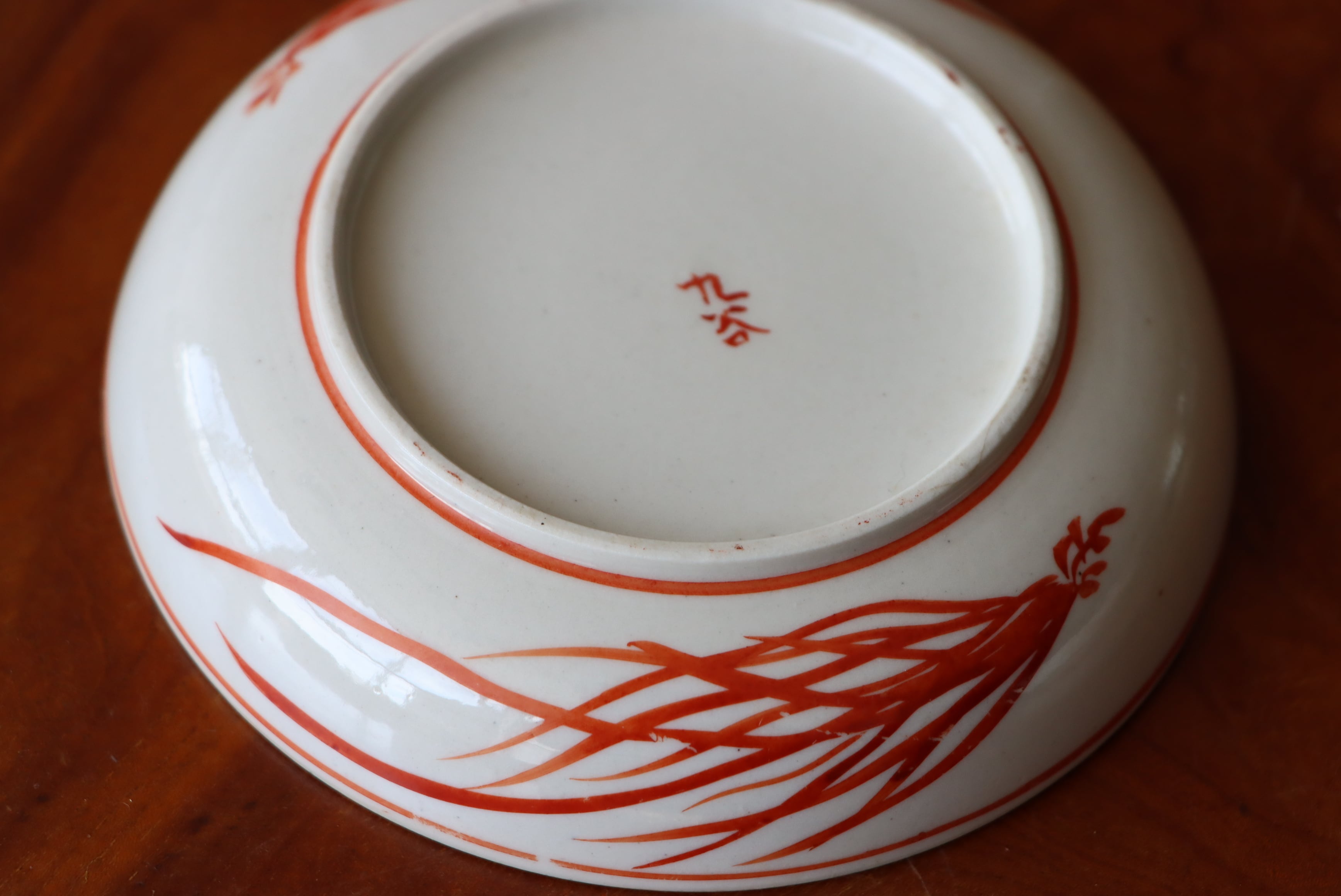 小皿 九谷焼 赤絵 風景文 | (有)新原美術