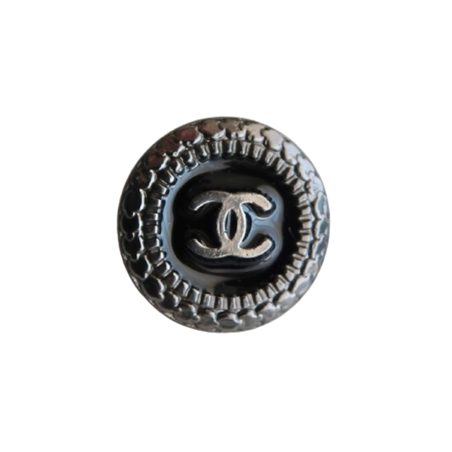 【VINTAGE CHANEL BUTTON】アンティークフレーム ブラックココマーク ボタン 16mm C-23053