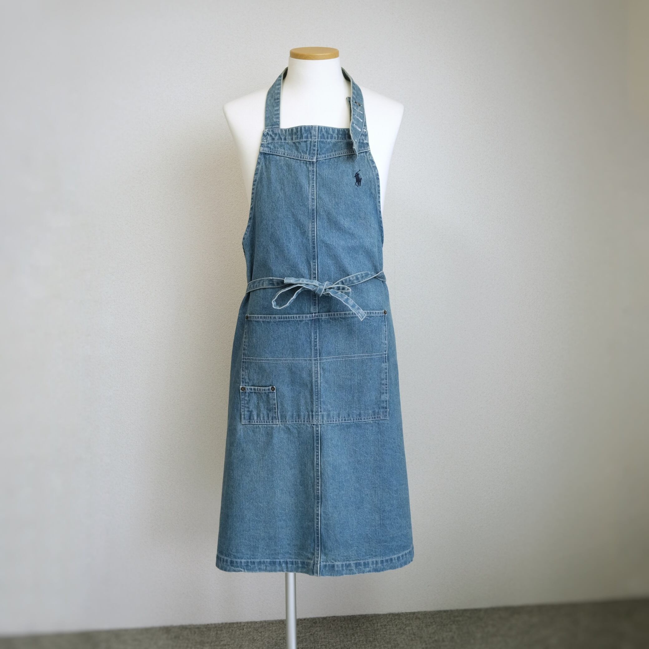 RALPH LAUREN ラルフローレン　刺繍ロゴ　デニムエプロン　青 RALPH LAUREN ラルフローレン刺繍ロゴデニムエプロン青