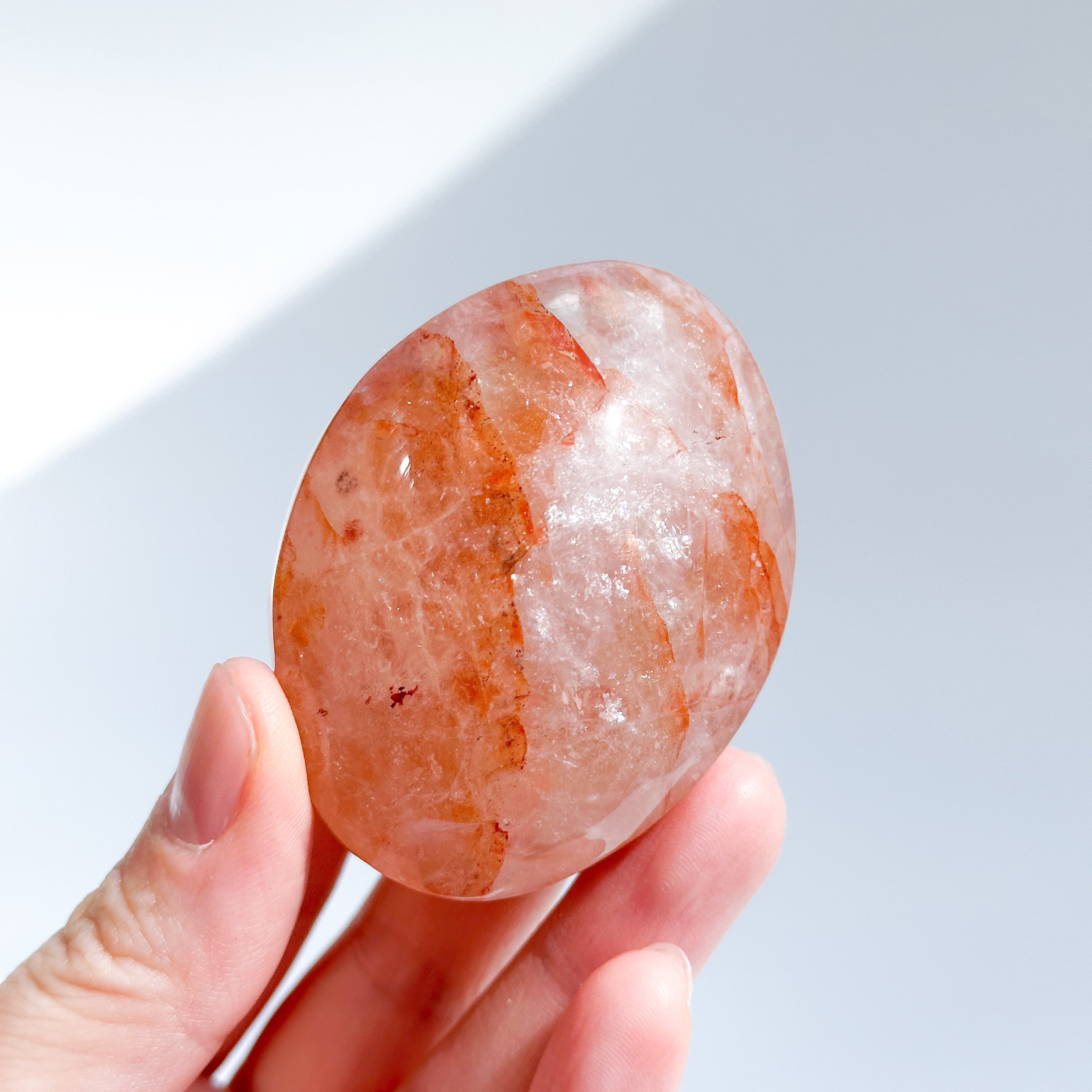 レッドヘマタイトクォーツ パームストーン33◇Red Hematite Quartz◇ 天然石・鉱物・パワーストーン