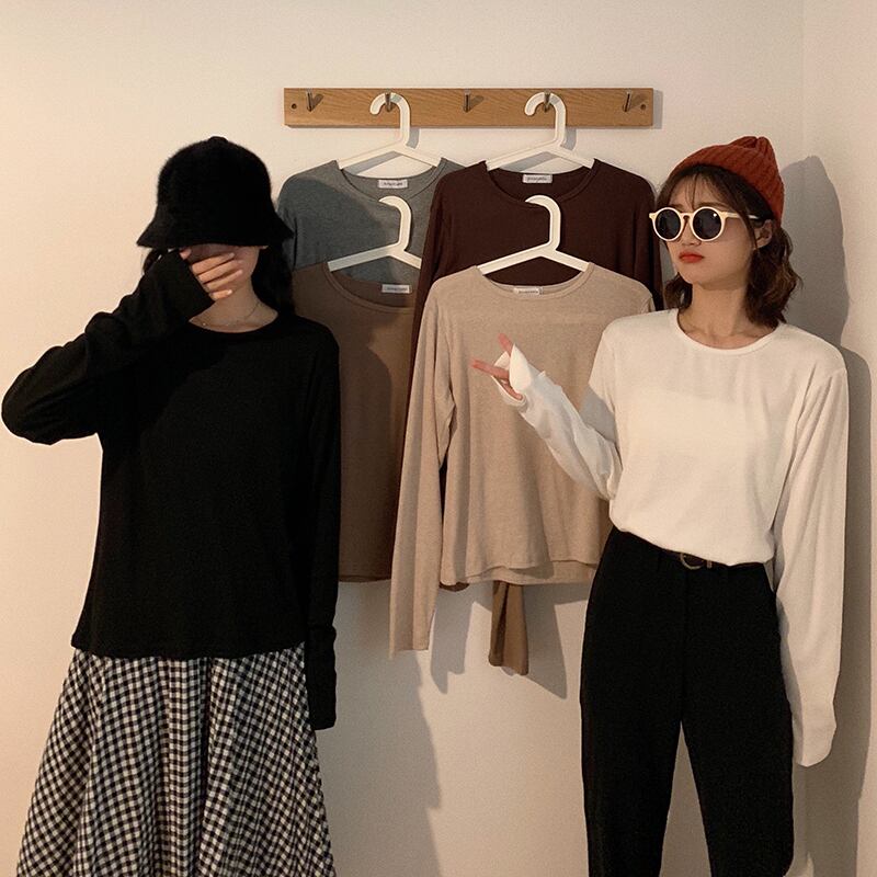 スプリングトップス ホワイトルーズ ロング シャツ 春物 Tシャツ YY-ファッション32652685646