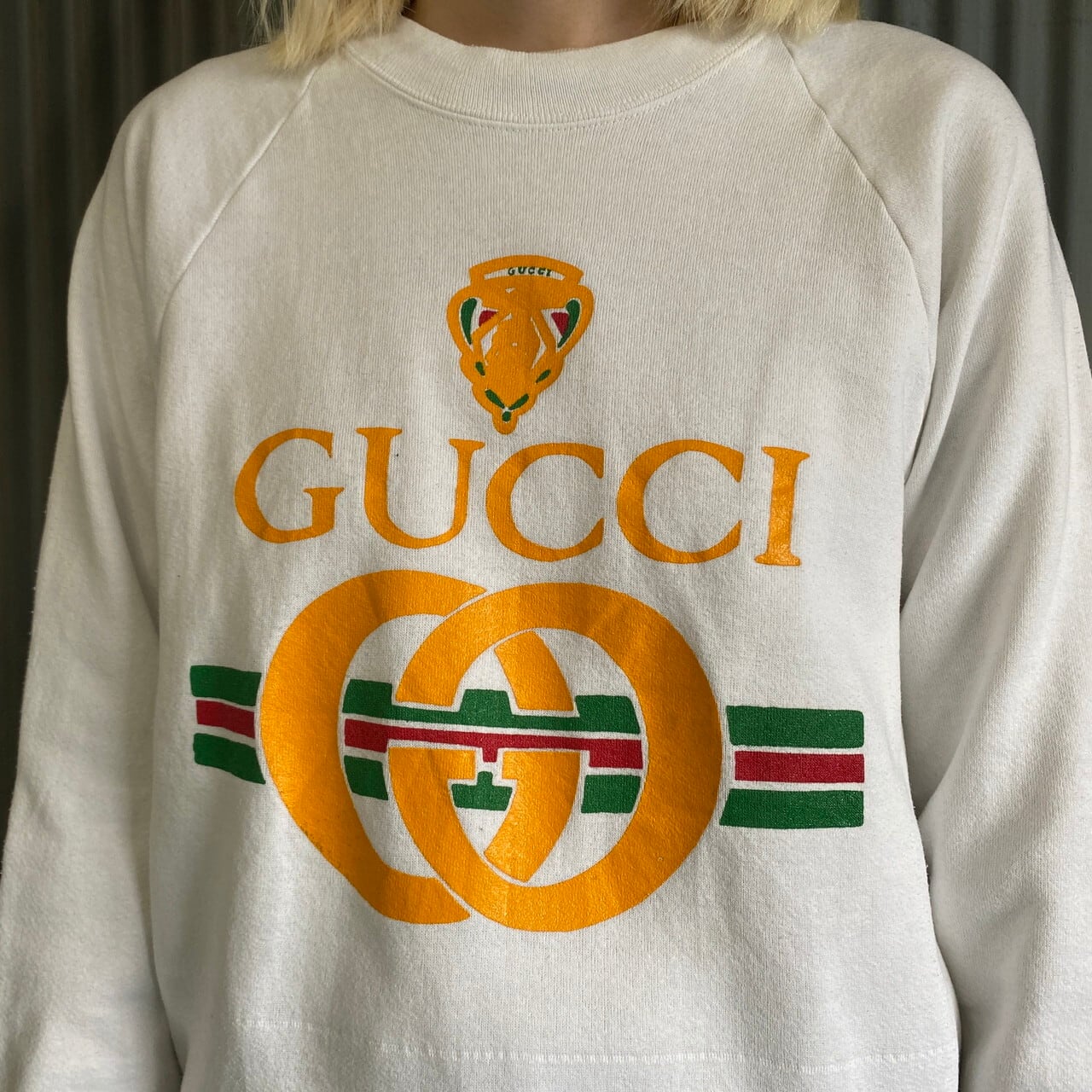 BOOTLEG" 〜年代 GUCCI グッチ フロントロゴ スウェットシャツ