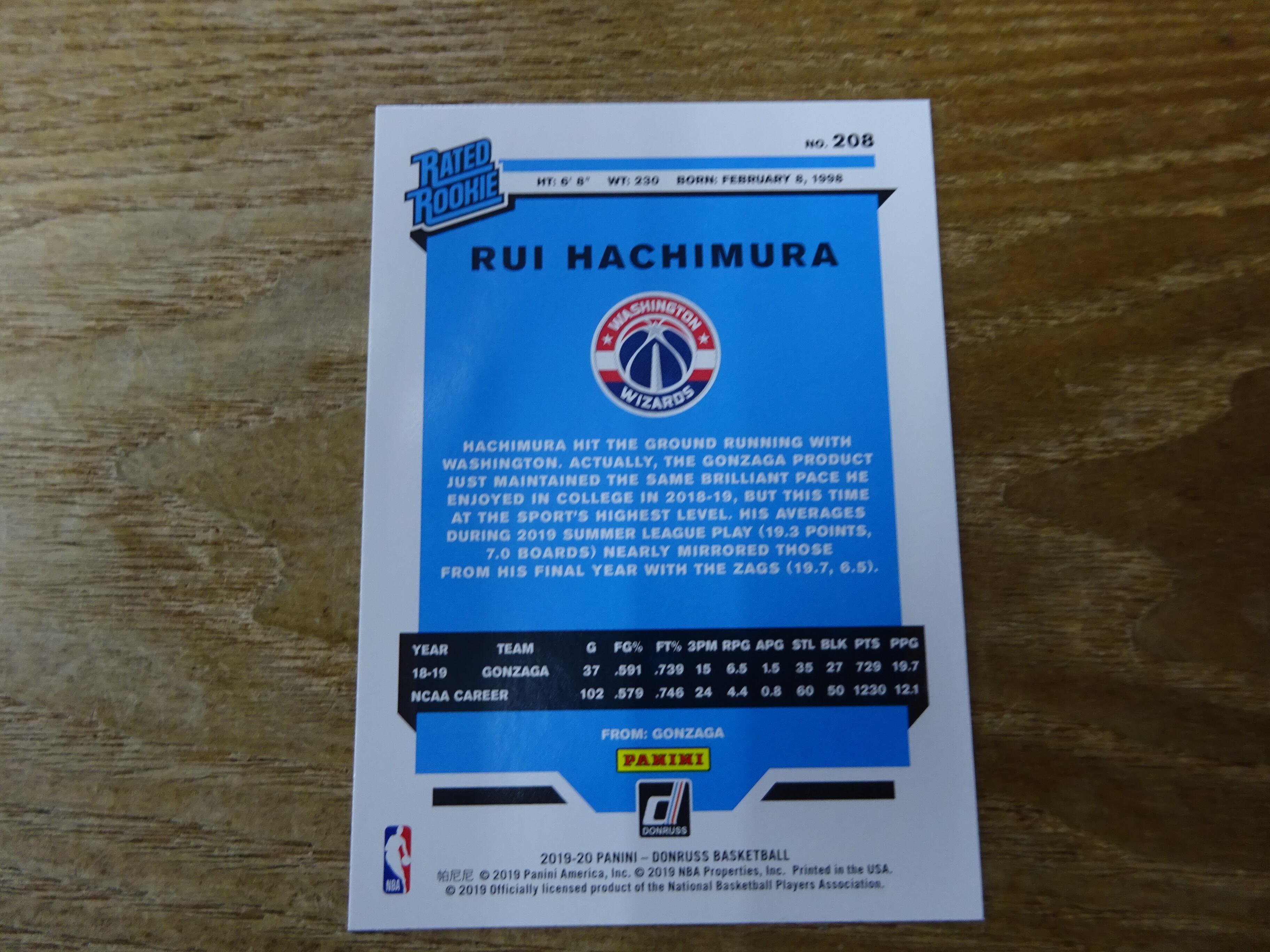 八村 塁 RC 2019-20 PANINI DONRUSS | スポーツカードミントC&K本厚木