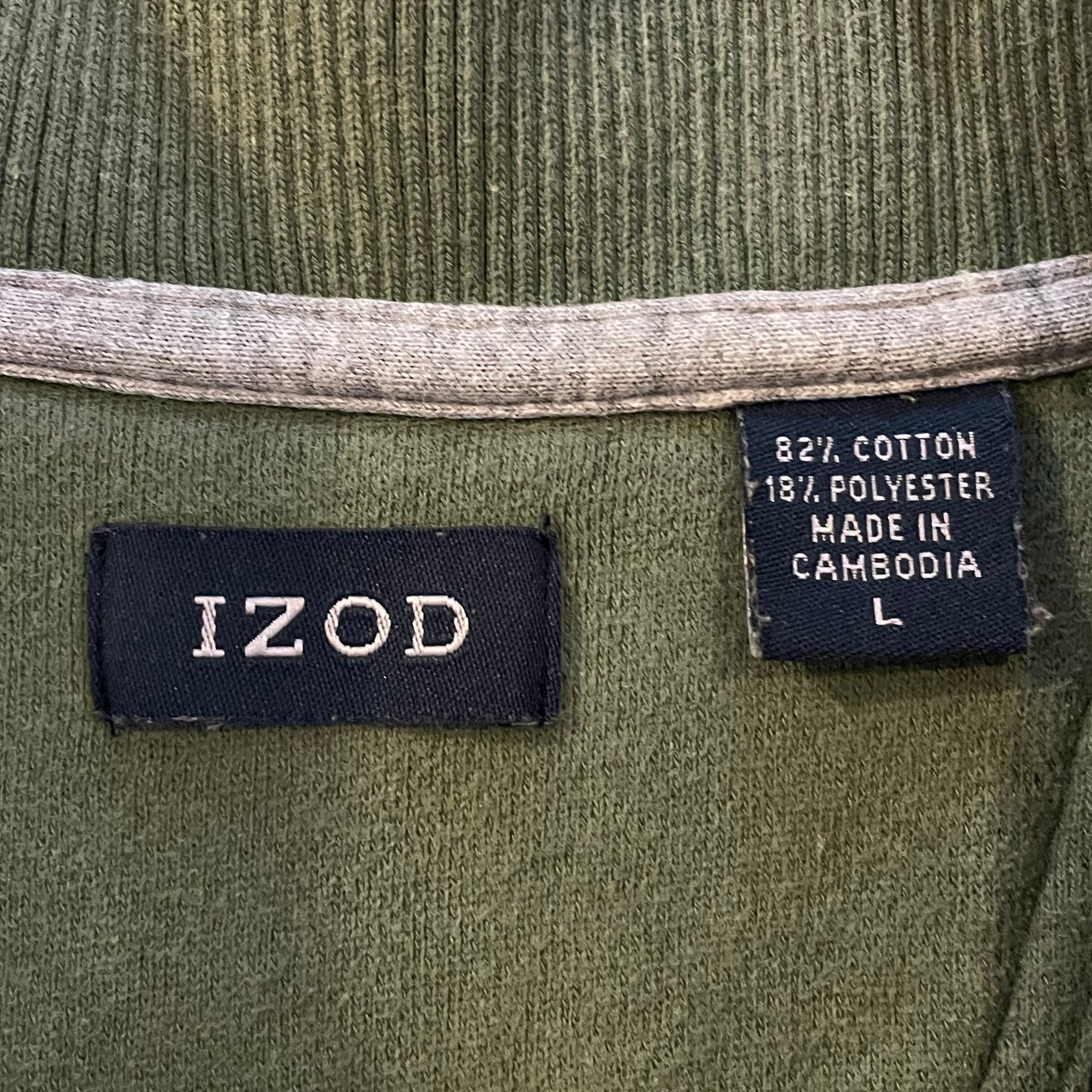 IZOD】ハーフジップ スウェット プルオーバー ワンポイントロゴ 刺繍 ...