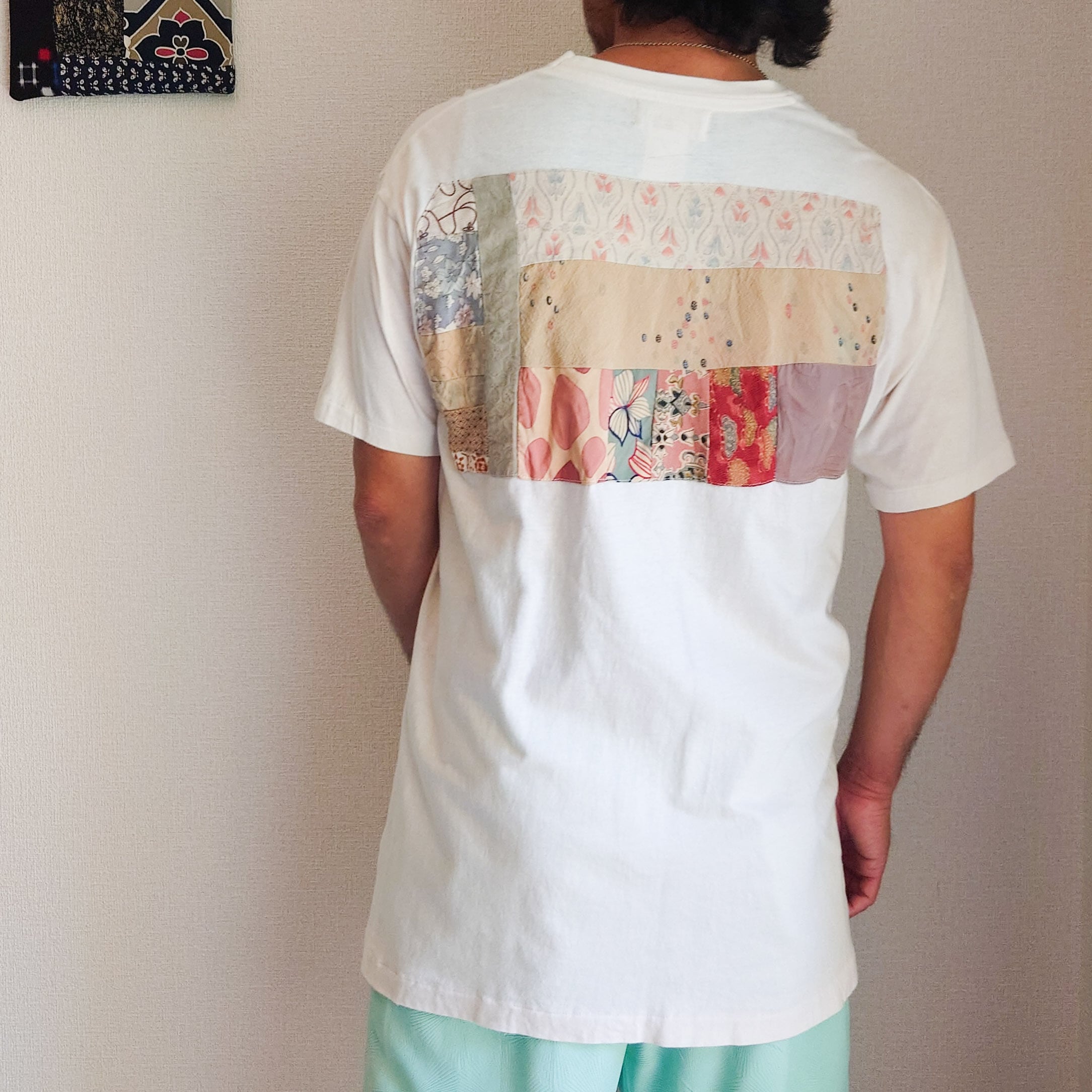 Acote 珈琲染 パッチワーク Tシャツ 着物リメイク 着物染 | Acote
