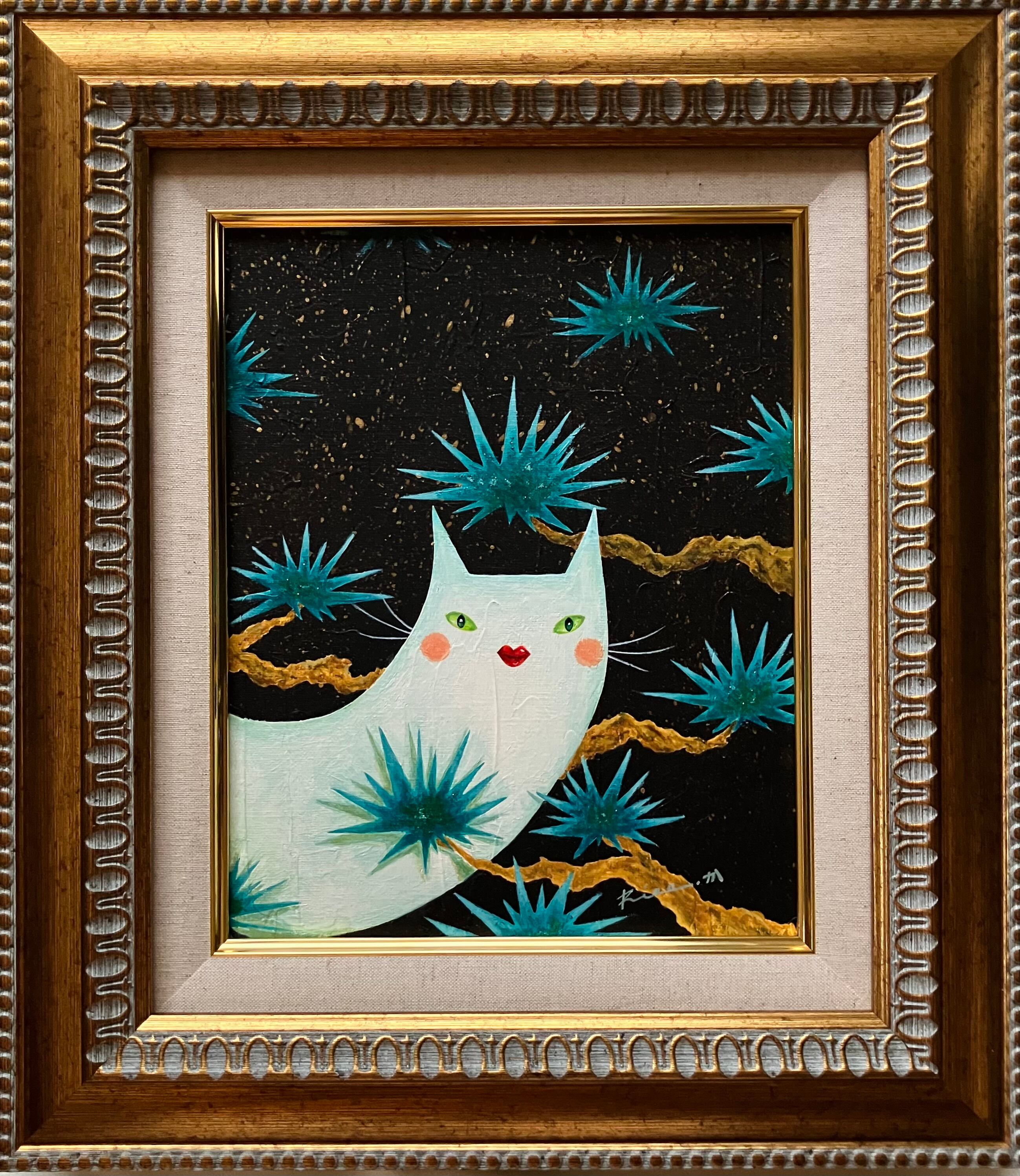Suicat／原画 キャンバス 絵 絵画 アート イラスト 黒猫 | Riee .か