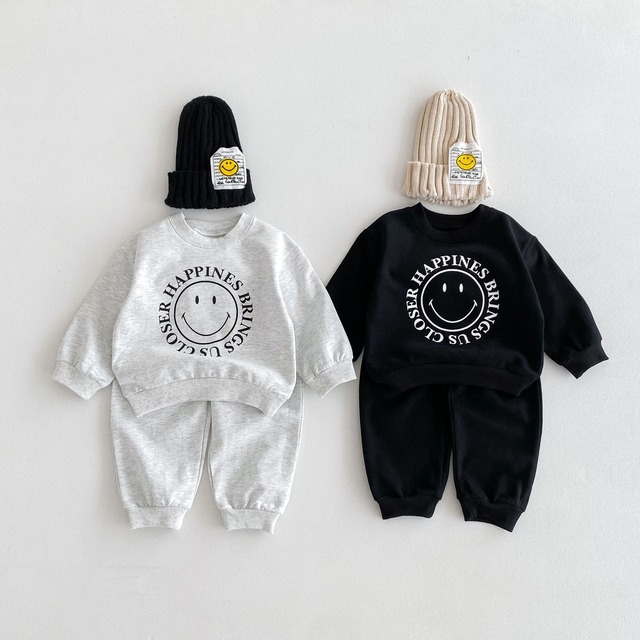 【BABY&KID】スマイル長袖セットアップ