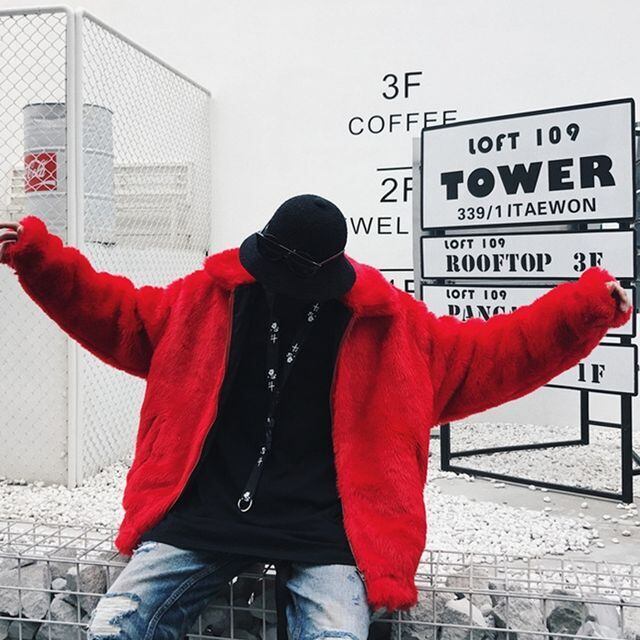 【RODEO CROWNS】バックビックロゴ ボンバーボアジャケット