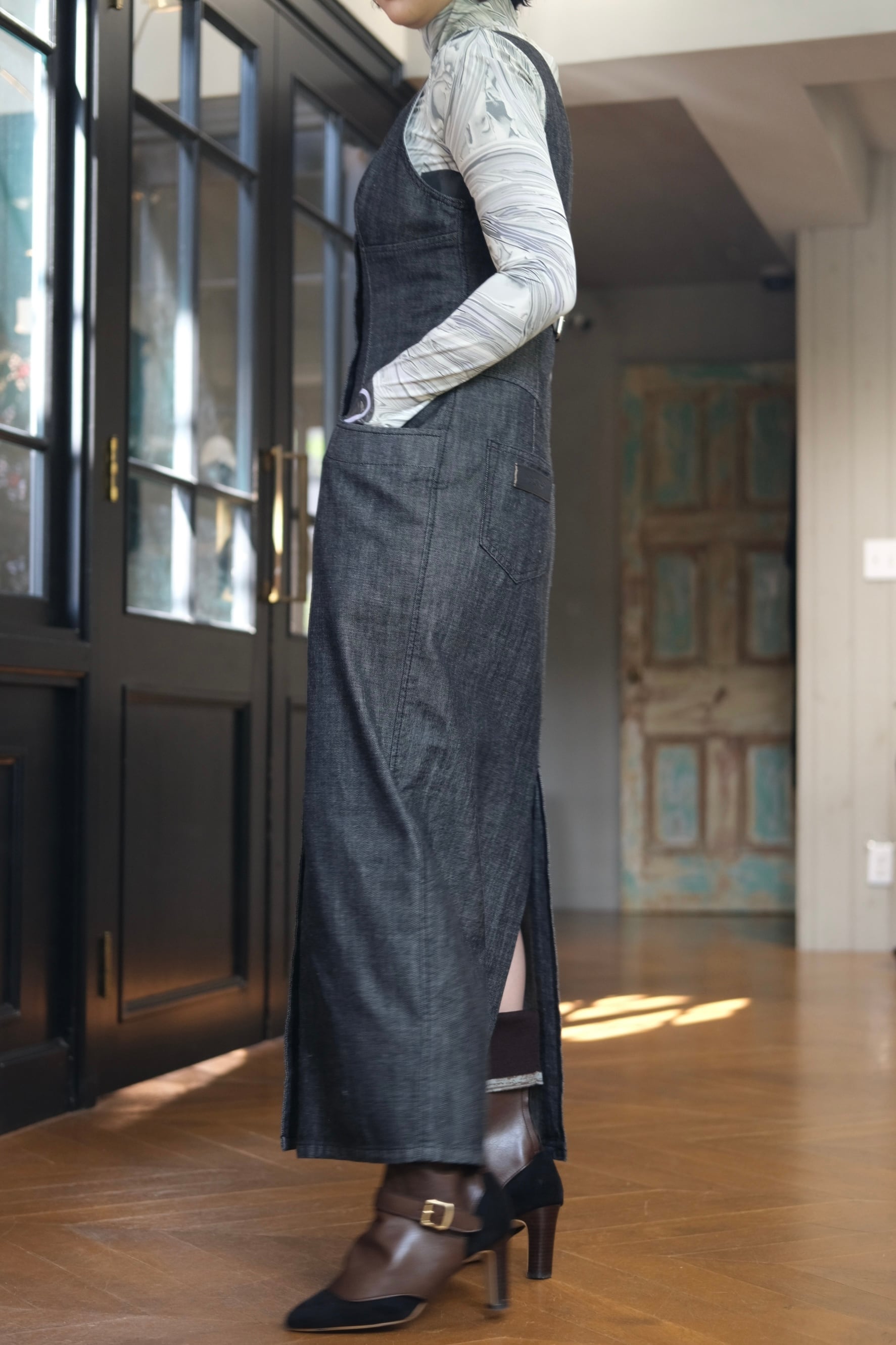 FETICO】Denim sleeveless dress | loop
