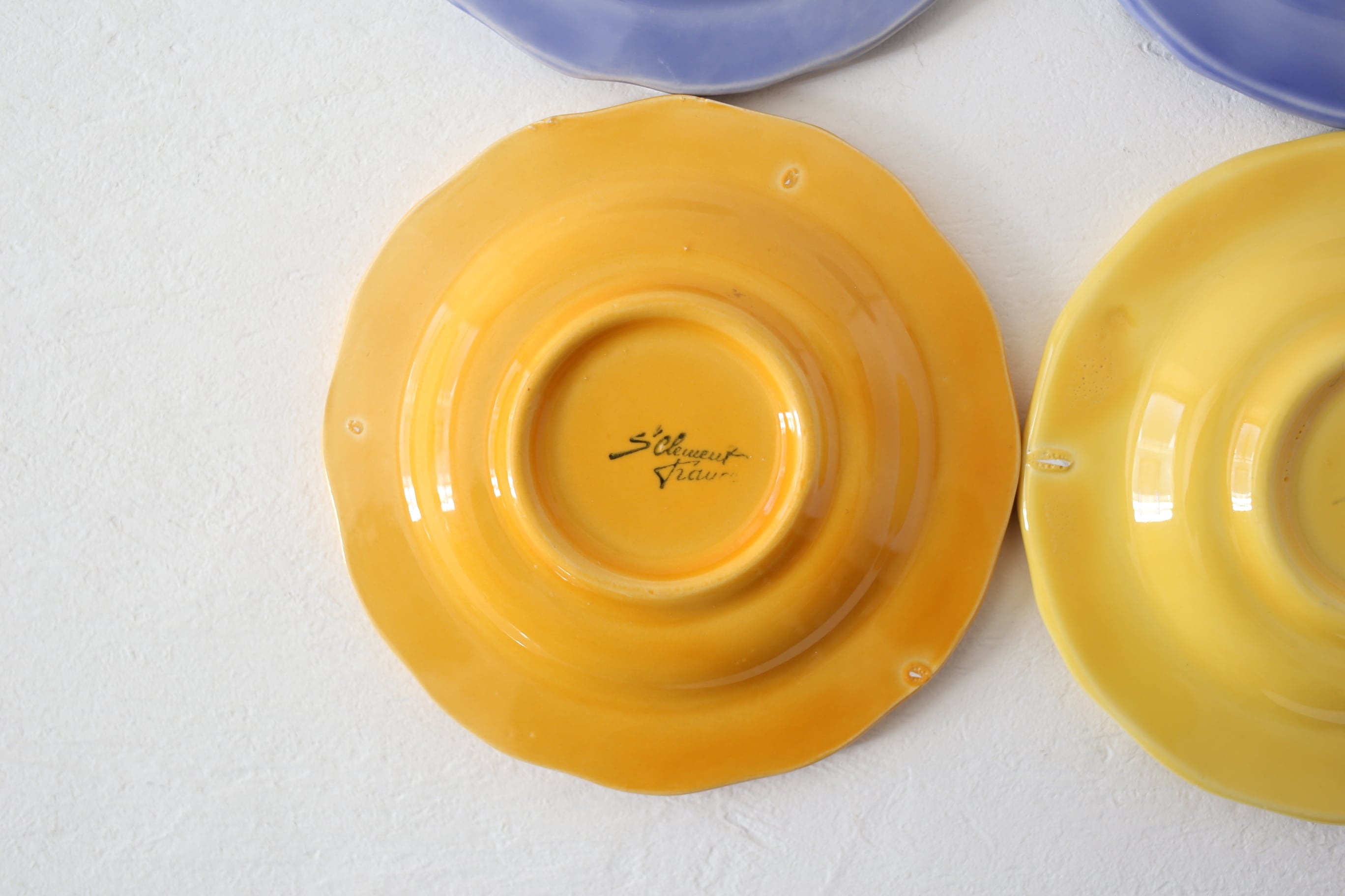 フランスアンティーク／サンクレモン窯プレート4枚