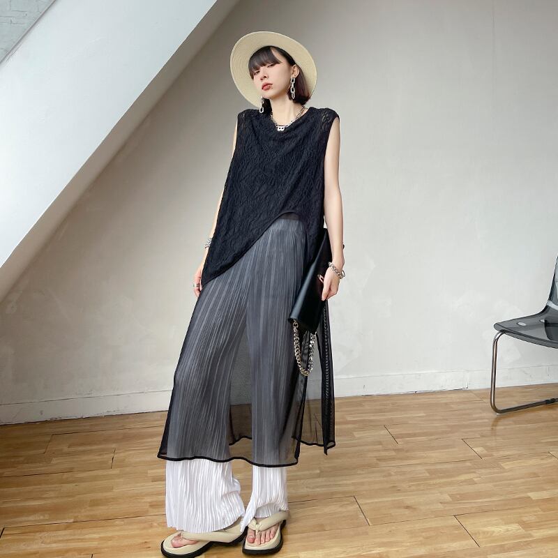 ブラックレディースサマールーズ薄手カジュアルトップス 夏物 ラブタオタオダレンハウス38861702371