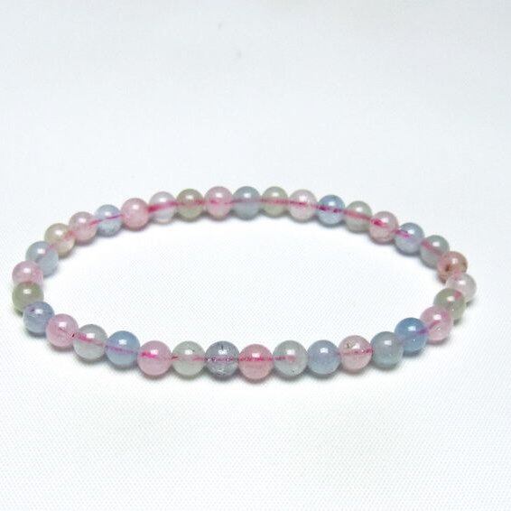 ミックスカラーベリル ブレスレット 5mm 一点物 メール便可 [M便 1/10] 111-48800