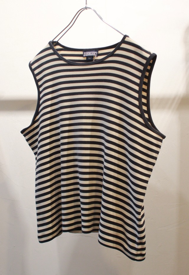90's lands' end border tank top .