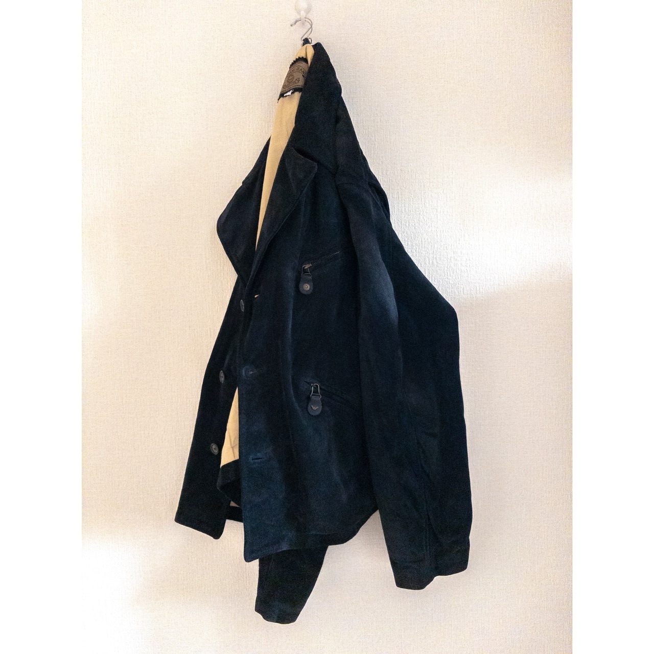 ARMANI JEANS Suede Leather Biker Jacket