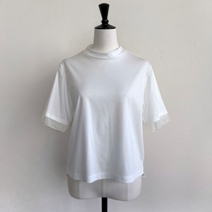 〈SELECT〉シアーコンビスタンドネックTシャツ 610-25149