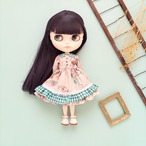 2段フリルワンピース服(長袖モダン緑チェック)リカちゃんネオブライス