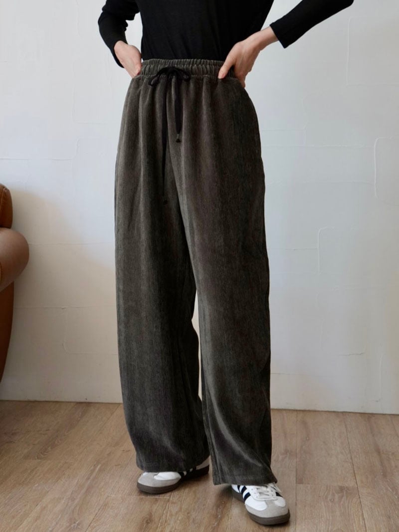 【SALE】245s. CLOCHE クロシェ イージーコクーンパンツ(beige/charcoal) (552-86509)