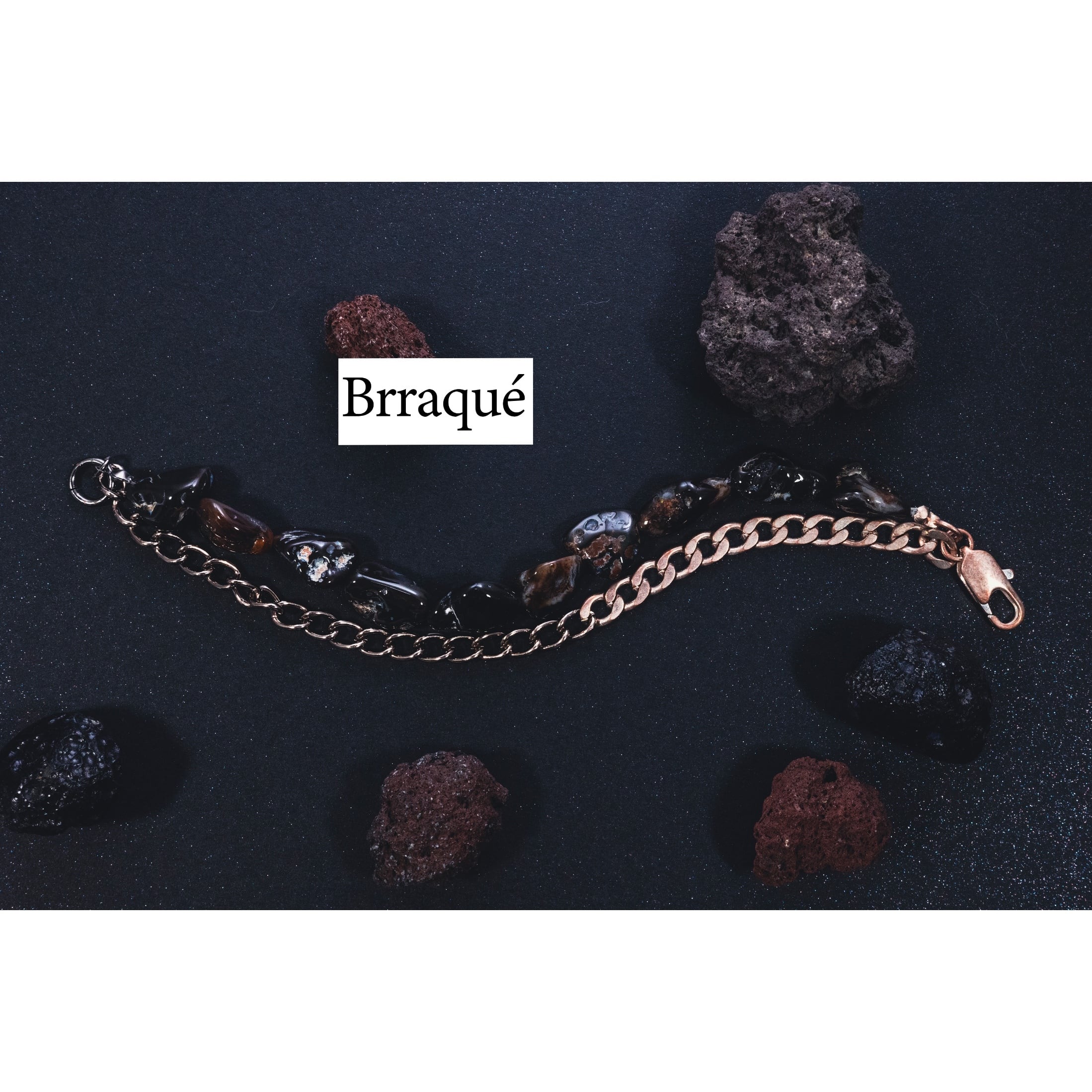 マルチストーン二連ブレスレットh | Brraqué