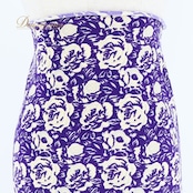 フラメンコ 衣装 ファルダ スカート ブルー系 パープル系 青 紫 伸縮 ストレッチ 柄 模様 レッスン 練習着 おしゃれ 柔らかい スカート レディース ダンス 衣装 練習用 ステージ衣装