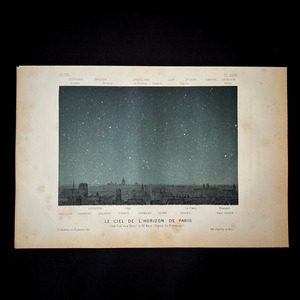 天文図版「パリの夜空」春分の夜