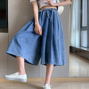 【送料無料】ボトムス パンツ ガウチョパンツ ワイドパンツ フレアパンツ ロング ロング丈 ミモレ ミモレ丈 紐 薄手生地 かわいい 大人可愛い 大人女子 綺麗 シンプル カジュアル おしゃれ お洒落 こなれ感 ラフ コンサバ 着痩せ  無地 春 夏 30代 40代 レディース 女性用 ママ ママ服 ポケット 休日 お茶会 女子会 着回し 普段使い 韓国 韓国系 ファッション コーデ スタイル 楽ちん 体型カバープチプラ 定番   デイリーユース オーバーシルエット 大きいサイズ ブルー