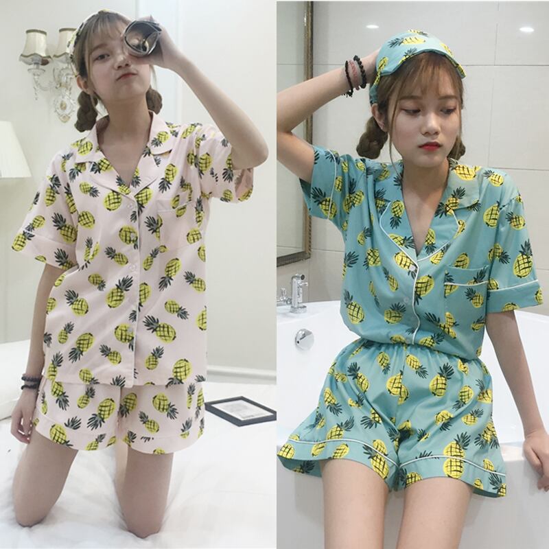 半袖 ショートパンツ パイナップル柄 ルームウェア パジャマ