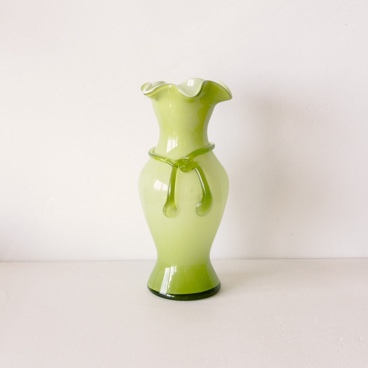 Lime Green Ribbon Vase