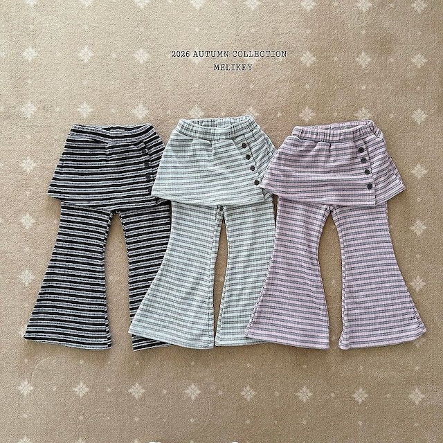 【取寄】melikey|button wrap bootcut pants|ボタンラップブーツカットパンツ|XS-JM|kids&jr|26 autumn