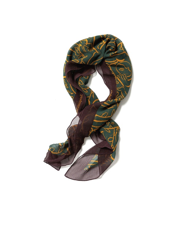 Sasquatchfabrix./ 24SS-GOA-001 CUBISM “LOVE&PEACE”SILK SCARF(RASTA)