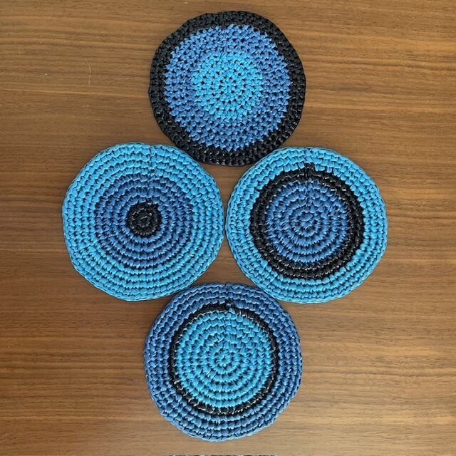 かぎ針編みコースター BLUE 4枚セット | クルーズ
