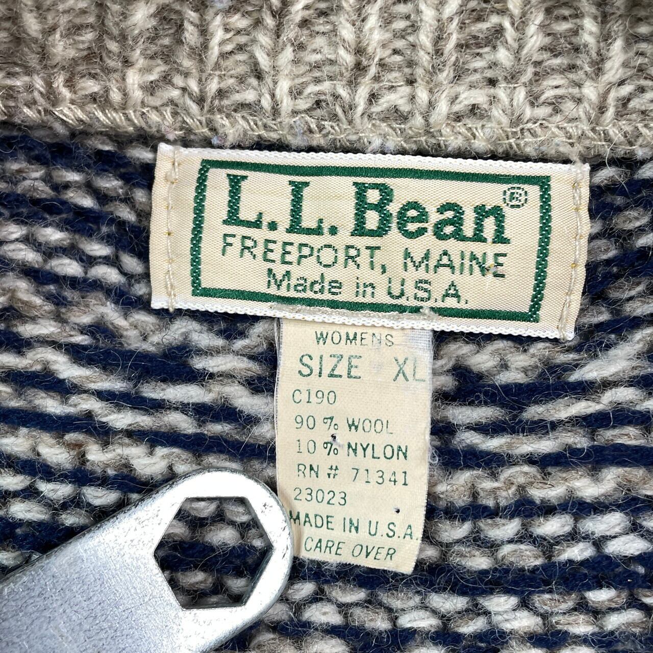 80年代 USA製 L.L.Bean エルエルビーン ノルディック柄 バーズアイ