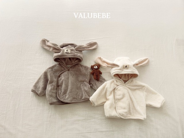 【予約/特典】valu bebe / rabbit fleece jacket