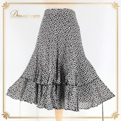 社交ダンス 衣装 Sekine セキネ スカート レッスンウェア ブラック系 練習 レッスン フリル 柄 模様 華やか かわいい 日本製 ダンス衣装 イベント ステージ おしゃれ 映え ひらひら シルバー系
