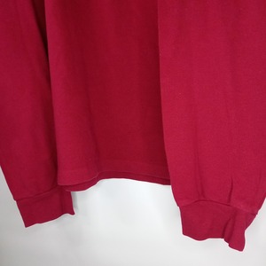 ラコステ　ポロシャツ　長袖　長ポロ　刺繍ロゴ　シェルボタン　ユーロ古着　赤