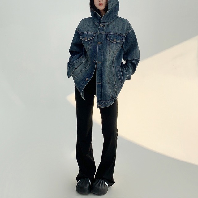 hooded denim jacket　フード付きデニムジャケット　J0716