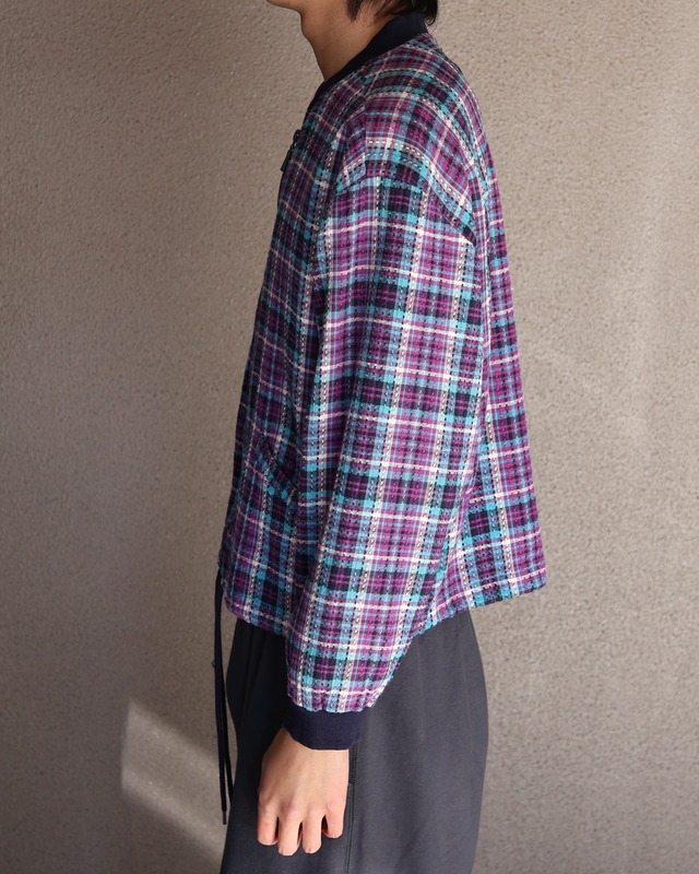 short length check blouson