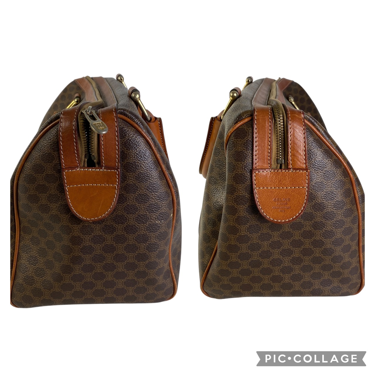 CELINE セリーヌ  マカダム PVC ハンドバッグ ブラウン A-7280