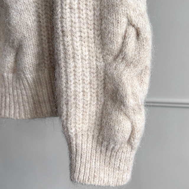 zip-up hooded knit cardigan J00038