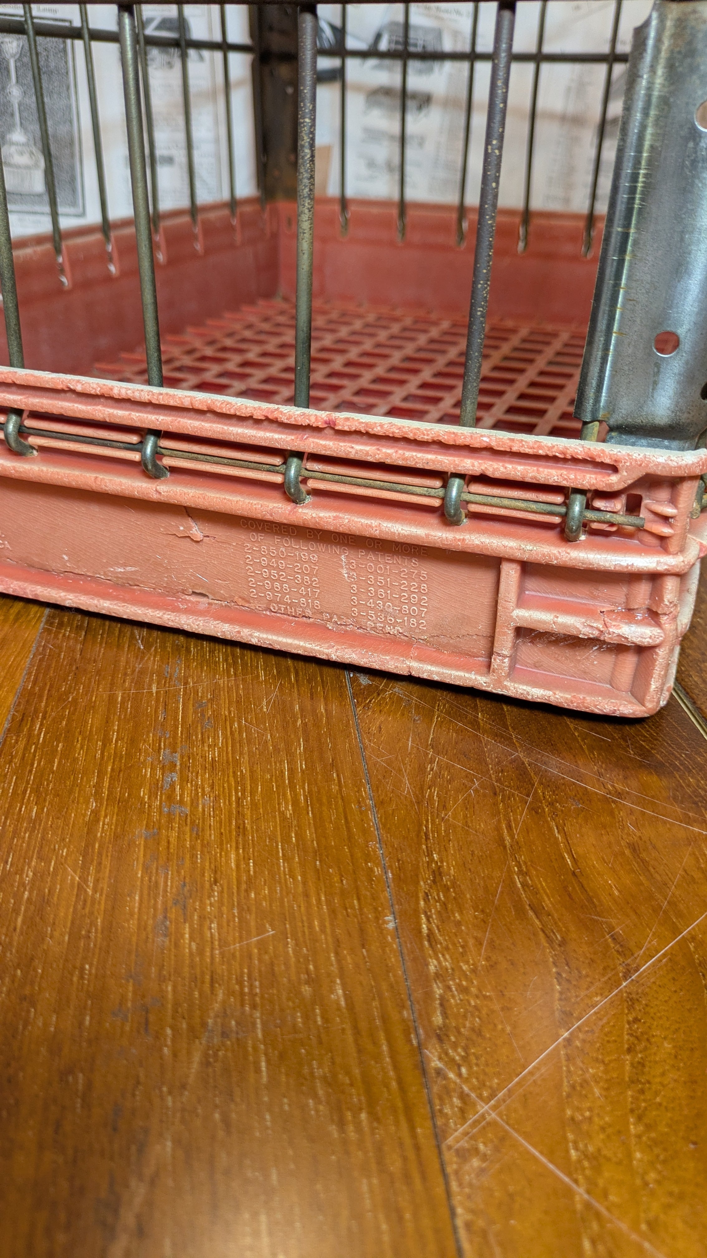 Vintage Carnation WireCrate StorageBox Antique Container