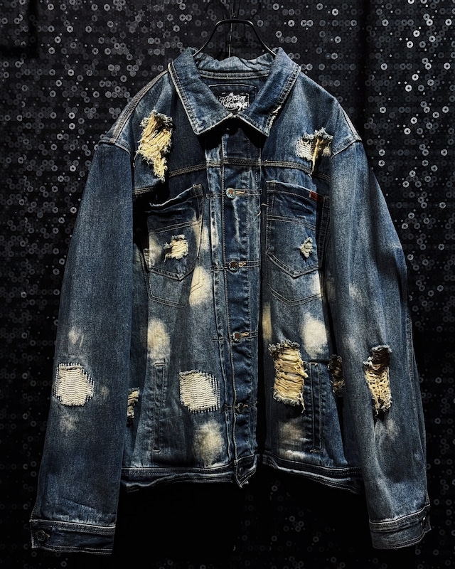 【ÆIEM】original“boro”re:make Bleach & Repair Damage Denim Jacket