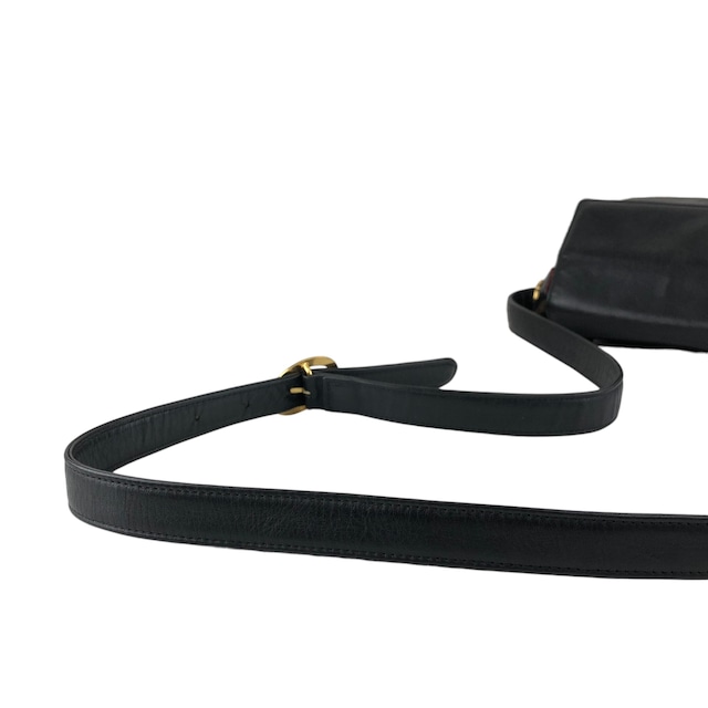 Christian Dior クリスチャン ディオール ショルダーバッグ ブラック ロゴチャーム レザー フラップ vintage ヴィンテージ オールド rrr3nm
