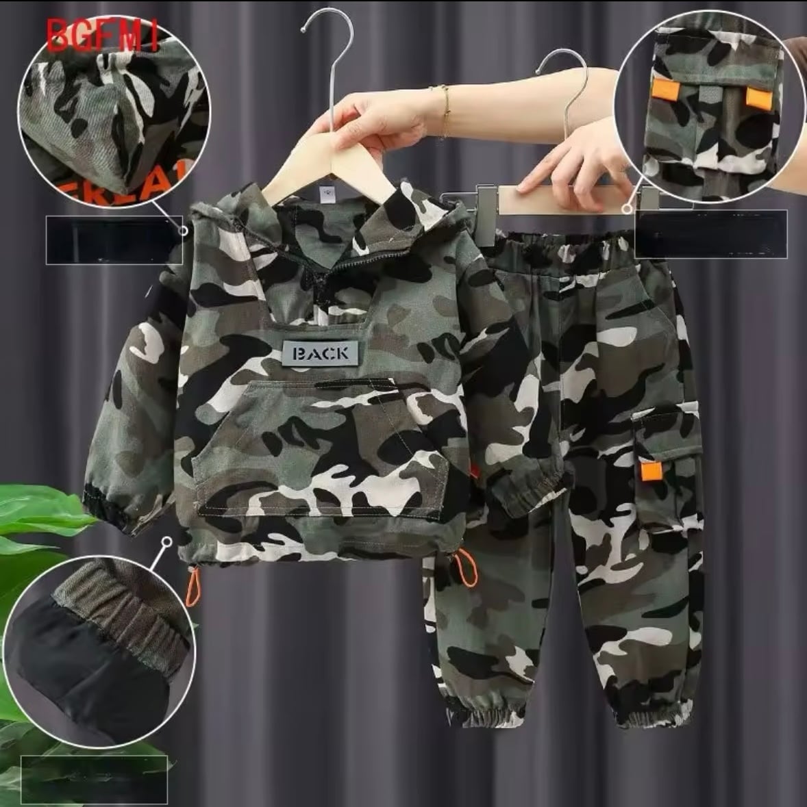 ☆男の子☆【90~150】カモフラージュプリントのツーピーススポーツ