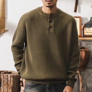 henley-neck waffle knit A1468