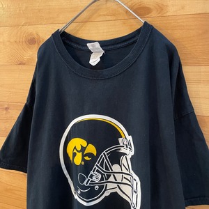 【GILDAN】カレッジ アイオワ大学 Tシャツ IOWA アメフト ホークアイズ ロゴ XL ビッグサイズ US古着 アメリカ古着