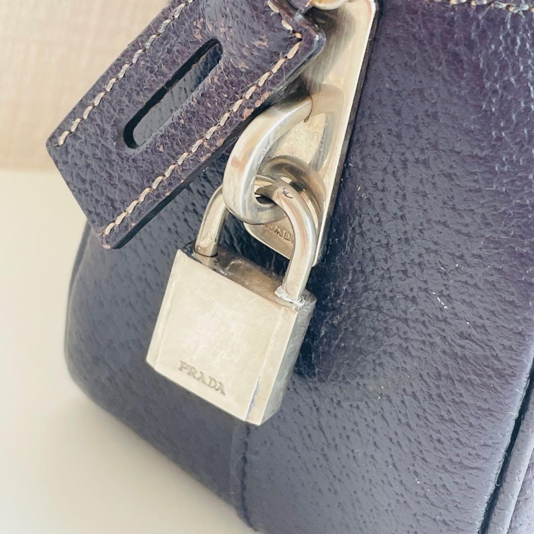 PRADA プラダネイビー レザー ショルダーバッグ | PAY ID