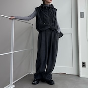 Wzipフリースフーディーvest/チャコール