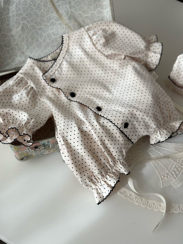 【即納】monbebe/dot glory suit(bonnet set)